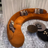 High-End Modular Schnitts ofa Designer Modernes Velvet Moon Curved Sofa Italienisches Custom Indoor Wohnzimmer Ecke Soft Sofa