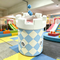 Château de jeu souple personnalisé avec machine à balles flottantes, jouet interactif sensoriel à souffler avec balles flottantes magiques pour café de jeux, fête, centre commercial