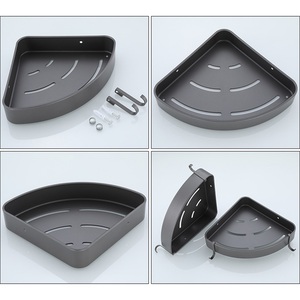 Gun Gray Zinc Alloy Modern Eco-Friendly Standing Corner <b>Shower</b> Caddy for Bathroom Rack Toilet <b>Shower</b> Room <b>Storage</b> - Product Image 4