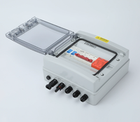 Boîtier de Jonction Solaire ABS IP66 500V DC 32A 3 Entrées 3 Sorties, Boîtier de Combinaison 6 Voies Étanche pour Distribution Extérieure de Panneaux Solaires