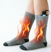 Chaussettes thermiques chauffantes rechargeables pour l'hiver, 100% coton, respirantes, élégantes pour hommes et femmes, ski