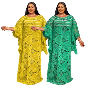 刺绣蕾丝镶边摩洛哥和服穆斯林围巾加尺寸卡夫坦伊斯坦布尔非洲布布连衣裙