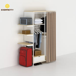 Armoire à vêtements multifonctionnelle, design moderne, porte à rideaux, avec étagères réglables, tringle à <span class=keywords><strong>suspendre</strong></span> et <span class=keywords><strong>tiroir</strong></span> pour la chambre à coucher - Product Image 1