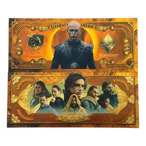 Ensemble de billets de banque en feuille d'or Dune, 9 pièces, billets de banque de personnages de films de science-fiction, cartes souvenirs à collectionner pour les fans, cadeau - Product Image 4