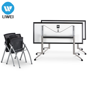Mesas Plegables Comerciales de Madera Moderna LIWEI y Mesa de Entrenamiento con Tapa Abatible de Fácil Instalación para Oficina y Conferencias - Product Image 1