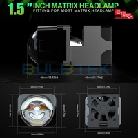 BULBTEK MO15A lensa proyektor, modul proyektor matriks LED otomatis retro fit 12V 1.5 inci 76 Watt 5200 Lumen sinar rendah tinggi Universal