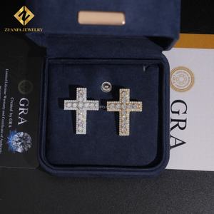 Envío desde EE. UU., Stock Local, Joyería Hip Hop con Incrustaciones de Diamantes que Pasan el Test de Diamantes, Colgante de Cruz de Plata de Ley 925 con Diamantes Moissanite - Product Image 5