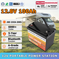 Batterie portable LiFePO4 à cycle profond JBD BMS 12,8V 100Ah 314Ah 4kWh avec Bluetooth pour stockage d'énergie domestique – Entrepôt UE