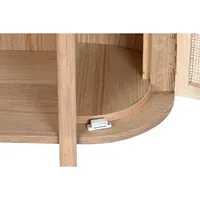 ESTANTE DE MADERA DE CAUCHO Y RATÁN DE PIE 88X36X180 NATURAL