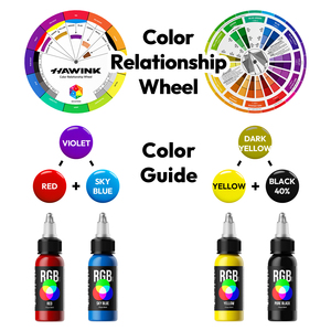 Pigmento Orgánico para Tatuajes 1oz 30ml 14 Colores Juego de Tinta para Tatuajes Hawink de Alta Calidad Personalizable - Product Image 4