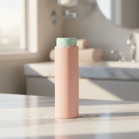 Flacon cosmétique rotatif rétractable en plastique ABS, sérigraphié rose mat, pour emballage de lotion et de soins de la peau