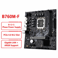 Motherboard B760M-F LGA1700 DDR4 Mendukung CPU Intel Generasi ke-14/13/12, Daya 6+1+1 Fase, PCIe 4.0, Slot M.2, ARGB, Micro ATX PC