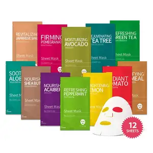 Beauty (Pack of 12) All Skin Type Variety Beauty Mask Set Moisturizing Hydrating Face Masks Skincare Premium Facial Sheet Mask