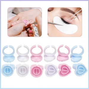 Disposable Eyelash <b>Glue</b> Ring Holder <b>Plastic</b> Dual Sided <b>Glue</b> Rings for Lash Extension Salon Wholesale - Product Image 6