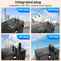 Adaptateur de voyage universel Foxcan All One Portable USB PD QC3.0 100W GaN avec 4 ports Type-C + 1 port USB-A, charge rapide pour ordinateur portable, appareil photo