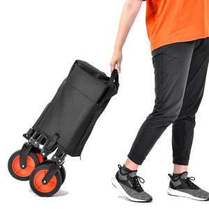 Chariot de camping pliable 88x49x30 cm à quatre roues en tissu Oxford, chariot de courses portable, chariot à outils pliable pour usage extérieur - Product Image 2