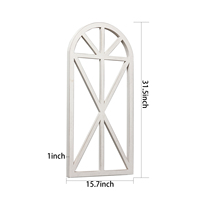 Cadre de fenêtre en arche mural en bois, motif nature morte shabby chic, fait main, pour décoration intérieure