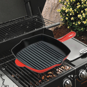 Poêle à steak en <span class=keywords><strong>fonte</strong></span> <span class=keywords><strong>émaillée</strong></span> poêles à frire carrées antiadhésives en métal pour la cuisine utilisation en extérieur poêles à rôtir au four pour la maison - Product Image 6