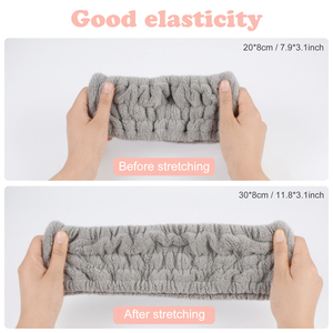 Absorberende Reiniging Face Wash Spa Polsband En Hoofdband Sets Washbandjes Met Logo Custom - Product Image 4