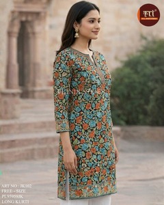 Top Selling Women Multi Colour Designer Georgette Fancy Ethnic Modern Quick Dry Digital Printing Regular Fit All Seasons <b>Kurti</b> - Product Image 2