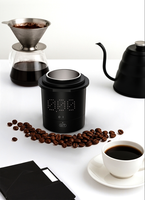 Moulin à café électrique numérique avec balance de cuisine et écran LED, en ABS noir de qualité alimentaire et alliage d'aluminium, précision 200g/0.1g