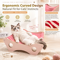 Canapé pour chat en bambou minimaliste moderne, lit de repos élégant pour animaux de compagnie avec housse amovible, station de repos pour chat en bois durable