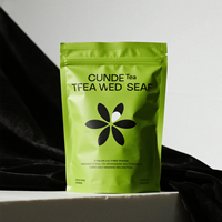Pochette en feuille d'aluminium refermable personnalisée pochette debout avec fermeture à glissière solide pour poudre de matcha thé vert sac en mylar