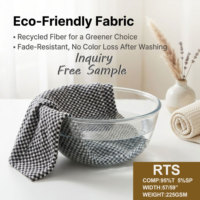 Tissu jacquard pied-de-poule noir et blanc prêt à être expédié, 95% polyester, 5% élasthanne, 225 GSM, tissu tricoté doux et élastique pour vêtements
