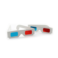 Ucuz Karton 3D Gözlükler Özel Kağıt Kırmızı Mavi Karton Film Oyun DVD Video TV 3D Gözlükleri