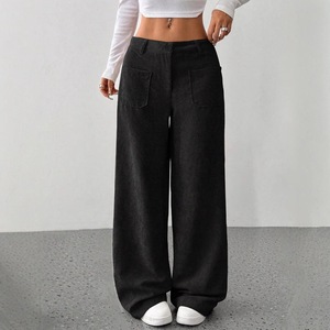 Nuovi <span class=keywords><strong>Pantaloni</strong></span> da <span class=keywords><strong>Donna</strong></span> Autunno Inverno in <span class=keywords><strong>Velluto</strong></span> <span class=keywords><strong>a</strong></span> <span class=keywords><strong>Coste</strong></span> Vintage <span class=keywords><strong>a</strong></span> Vita Alta con Tasche Multiple e Vestibilità Ampia - Product Image 4