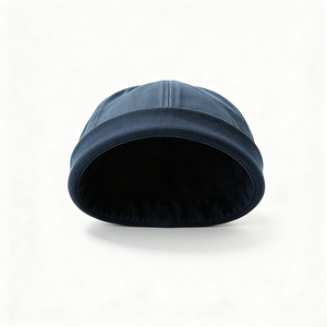 Unisex Docker <b>Cap</b> <b>Brimless</b> Woven Washed Cotton Skullcap Rolled Cuff Hat Retro Streetwear 3D Embroidery Outdoor Image Custom - Product Image 5