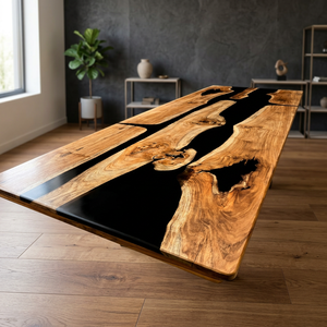 Luxury <b>Wooden</b> Epoxy Resin <b>Table</b> – Contemporary Handmade Furniture for <b>Dining</b>, Conference & Office Use - Product Image 2
