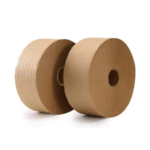 Custom Printed Water Activated Kraft Paper Tape Biodegradable Starch Glue Biodegradable Colour Printing