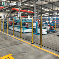 Clôture de protection en acier à faible teneur en carbone avec panneaux en maille détachables pour postes de travail robotisés et zonage de production flexible