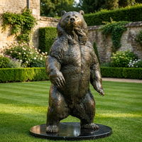 Statue d'ours en bronze sur mesure, grande taille, fabrication par moulage à la cire perdue, 2300 mm de haut, sculpture réaliste d'ours brun debout
