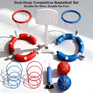 Ensemble <span class=keywords><strong>de</strong></span> jeux aquatiques flottants à double <span class=keywords><strong>panier</strong></span> pour le basketball <span class=keywords><strong>de</strong></span> <span class=keywords><strong>piscine</strong></span> et le jeu <span class=keywords><strong>de</strong></span> lancer d'anneaux aquatiques, jeu aquatique pour deux personnes pour un divertissement et une compétition en plein air - Product Image 4