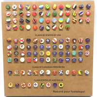 291 épingles à tête ronde en plastique Art Déco, motifs drapeaux nationaux, pour dessin créatif et cartes de voyage mondial