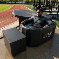 Bain de glace commercial Hi-Q Group avec refroidisseur 1 CV et unité de contrôle de filtration Wi-Fi pour salle de sport extérieure et club sportif