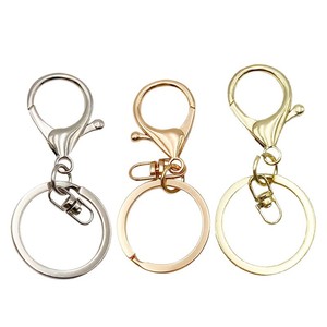 Lobster Buckle Keychain Zinc Alloy 34mm 30mm Flat <b>Ring</b> Round Metal <b>Key</b> Accessories For <b>Bag</b> DIY Gift - Product Image 3
