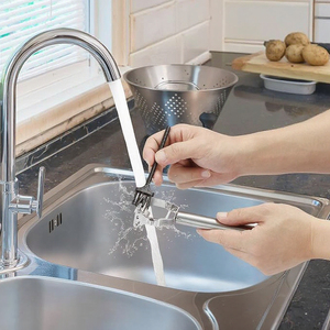 2 PCS Stainless Steel <strong>Peeler</strong> and Cleaning Brush Set 3 in 1 Double Blades Cutter Fruit Cucumber Vegetable <strong>Julienne</strong> Cutter Slicer - Product Image 6