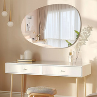 Miroir mural LED asymétrique en forme de goutte d'eau, indice de protection IP44, design moderne avec design graphique, écologique, grand format, miroir de salle de bain