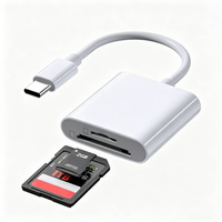 Lector de Tarjetas SD 3 en 1, Adaptador USB Tipo C Multifunción, Múltiples Puertos OTG, Lector de Tarjetas TF Mini de Alta Velocidad para Teléfonos Android