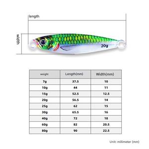 7g 10g 15g 25g 30g 40g 60g 80g 3D imprimé rivage coulée longue distance flottant métal jigging plomb poisson leurre - Product Image 6