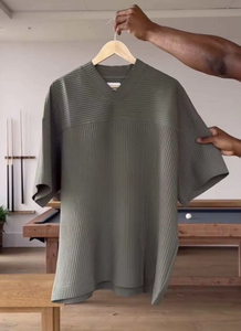 T-shirt stile Boxy personalizzata High Street Punk da uomo oversize mezza manica con scollo a V, abbigliamento grigio scuro stile stile Vintage - Product Image 5