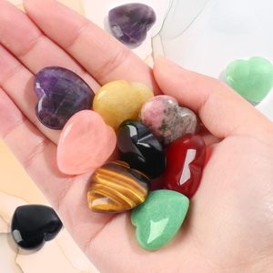 20mm Cristal Naturel Agate Semi-précieux Pendentif Dainty Amour Coeur Guérison Chakra Reiki Mode Pendentif Collier En Gros - Product Image 3