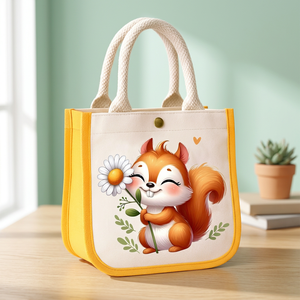 Bolsa de Lona Casual para Niños con Diseño de Ardilla, Portátil para Uso Diario - Product Image 3