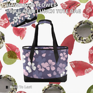 Sac à déjeuner isotherme personnalisé avec fleur de hau hawaïenne, sacs à bandoulière, sac isotherme durable en aluminium, sac à déjeuner isotherme pliable 24L - Product Image 2