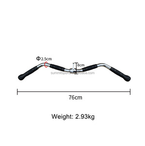 Venta caliente Lat Bar Cable Máquina Accesorio <span class=keywords><strong>Curl</strong></span> Pulldown Bar <span class=keywords><strong>con</strong></span> mango de goma de rotación para gimnasio fitness - Product Image 2