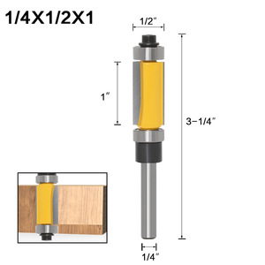 Fresa para molduras 1/4X1/2X1 con doble rodamiento, herramienta para trabajar la madera para producción de MDF, alta precisión - Product Image 1
