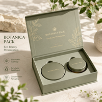 Boîte magnétique rigide biodégradable écologique avec doublure en éponge, pelliculage mat et gaufrage pour kit de soins de la peau, en carton recyclable